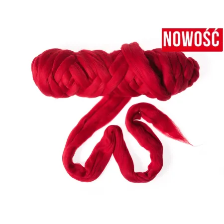 Wełna czesankowa merynos australijski 19mic JASNY CZERWONY