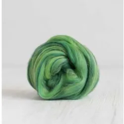 Wełna czesankowa 19mic MELANŻ ZIELONY merynos australijski
