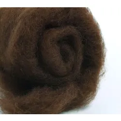 Wełna nowozelandzka w błamie do filcowania CIEMNY BRĄZ