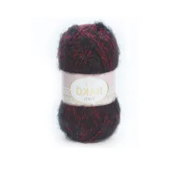 Włóczka NAKO PARIS 100g CZARNO CZERWONY 21306