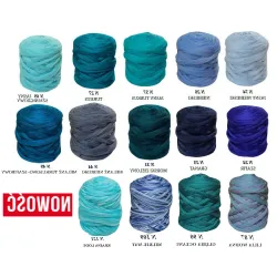 Wełna czesankowa polska ZESTAW BLUE 15 kolorów do filcowania