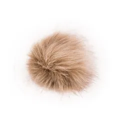 Pompon do czapki eko futra lis futrzany CAPPUCCINO