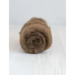 Wełna merynos w błamie do filcowania ORZECH