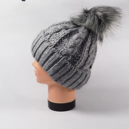 Ciepła czapka zimowa ALPAKA Jasna szara