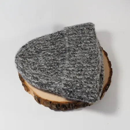 Ciepła czapka męska zimowa ALPAKA MELANŻ SZARA