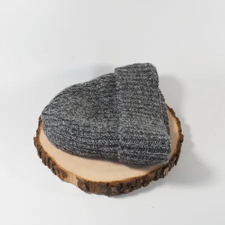 Ciepła czapka męska zimowa ALPAKA MELANŻ SZARY