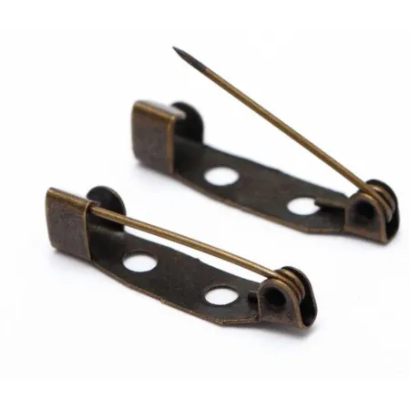 Baza do broszek 20x5 mm, antyczny brąz.