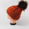 Ciepła czapka zimowa wełniana Ceglany