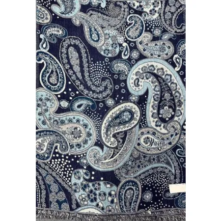 Ciepły damski szal z wełny z merynosów Paisley