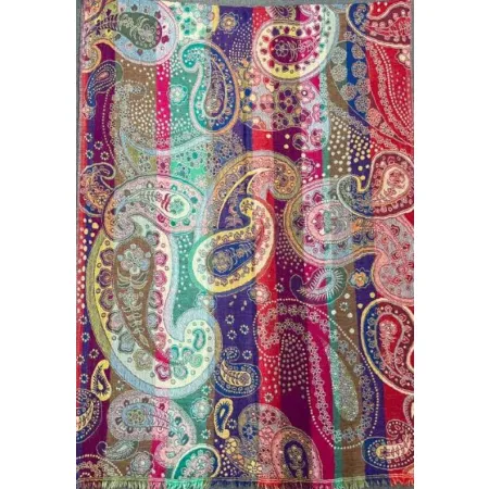 Kolorowy damski szal z wełny z merynosów Paisley