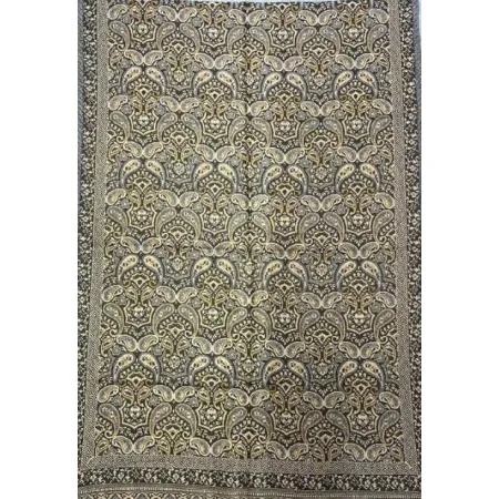 Damski szal dwustronny z wełny merynosów Złoty brąz Paisley