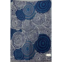 Damski szal z wełny merynosów Czarny granatowy