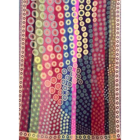 Damski szal ciepły z wełny merynosów Kolorowe kuleczki