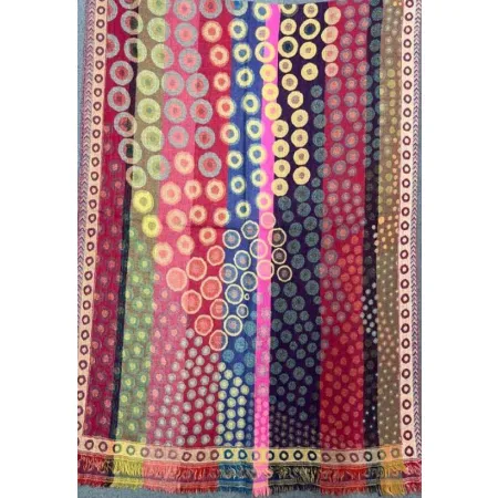 Damski szal ciepły z wełny merynosów Kolorowe kuleczki