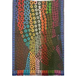 Damski szal ciepły z wełny merynosów Kolorowe kuleczki