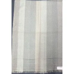 Damski szal z wełny merynosów dwustronny Jasny Szary