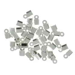 Uchwyt do sznurka lub linki w kolorze srebrnym 5x3 mm, 10 szt
