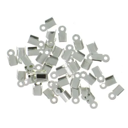 Uchwyt do sznurka lub linki w kolorze srebrnym 5x3 mm, 10 szt