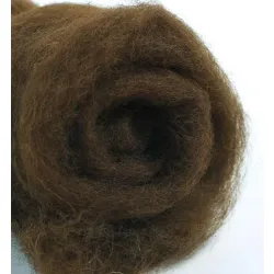 Wełna merynos w błamie do filcowania BRĄZOWY 214
