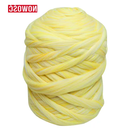 Wełna czesankowa do wyplatania koców 4,5kg MELANŻ ŻÓŁTY #135