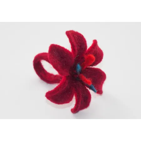 Pierścionek z wełny wzór 5