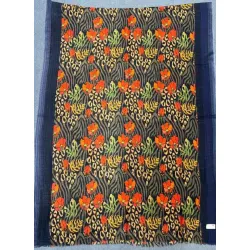 Damski szal kolorowy z wełny merino print kwiecisty