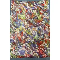 Damski szal kolorowy z wełny merino print Paisley