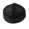 Męska czapka czarna haftowana wełniana z kaszmirem (58,59,60cm)