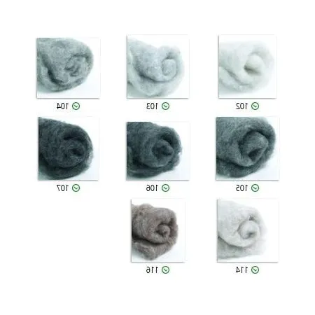 Wełna w błamie Zestaw MELANŻOWY 8 kolorów do filcowania