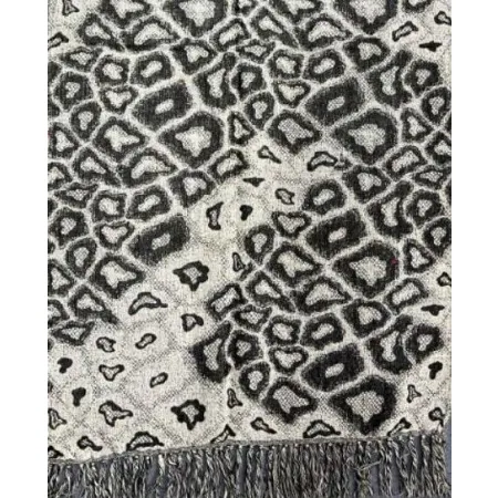 Damski męski szal z wełny merino Czarno biały