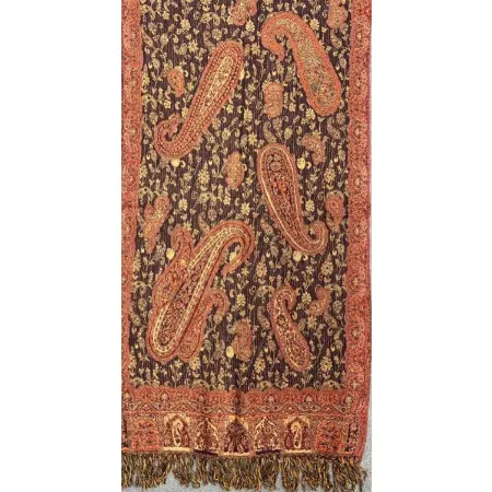 Damski męski szal z wełny merino Orientalny Paisley