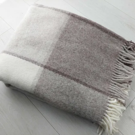 Wełniany pled narzuta koc z nowozelandzkiej wełny merino 170x210cm