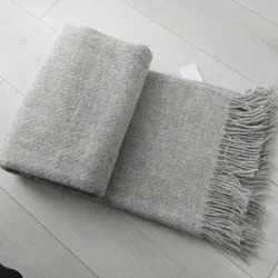 Wełniany pled narzuta kocyk z wełny merynos 130x205 cm