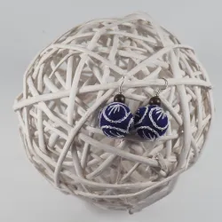 Kolczyki filcowe kulki z wełny merino Wyszywane