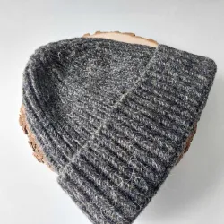 Ciepła czapka męska zimowa MELANŻ ANTRACYT BRĄZOWY