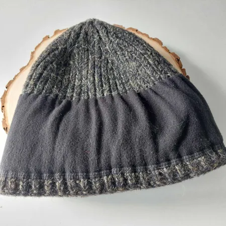 Ciepła czapka męska zimowa MELANŻ ANTRACYT BRĄZOWY