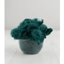 Czesanka jedwabna Sari do filcowania BUTELKOWA ZIELEŃ