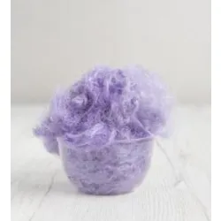 Czesanka jedwabna Sari do filcowania LAWENDA