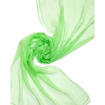 Duży szal jedwabny szyfon ZIELONY NEON 230x55cm jedwab do nuno filcowania