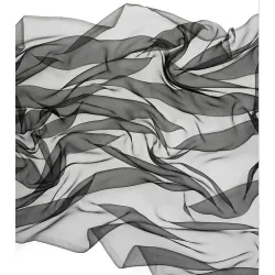 Jedwabny szyfon 18g/m CZARNY 100*112cm jedwab 3,5 do nuno filcowania
