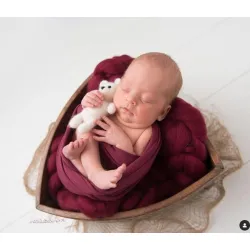 Kocyk czesankowy do sesji noworodkowej BORDOWY