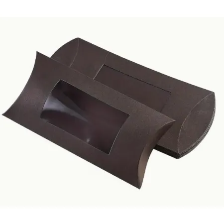 Opakowanie poduszka pudełko craft CZARNE z oknem 14*7,5cm