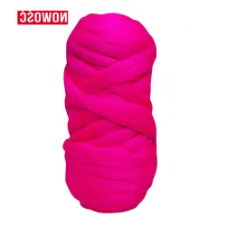 Wełna czesankowa RÓŻ NEONOWY #142 do filcowania i wyplatania koców