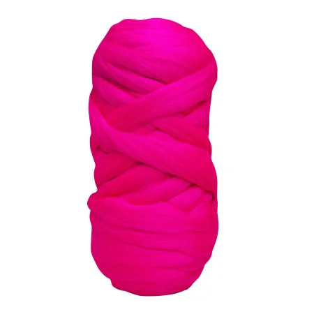 Wełna czesankowa RÓŻ NEONOWY #142 wałek 2 kg do filcowania