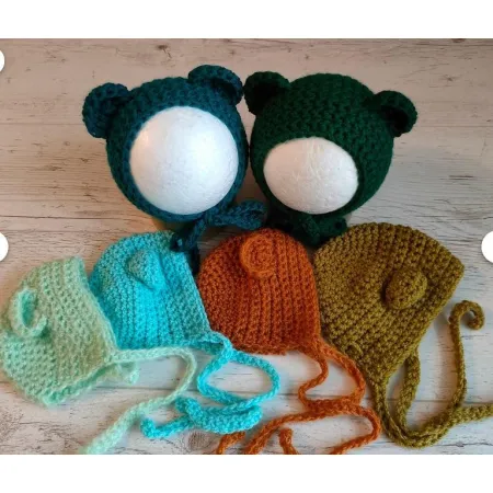 Czapeczka czapka Miś do sesji fotograficznej noworodka 20 kolorów