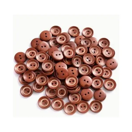 Guziki drewniane Ciemny Rudy lakierowane 18mm