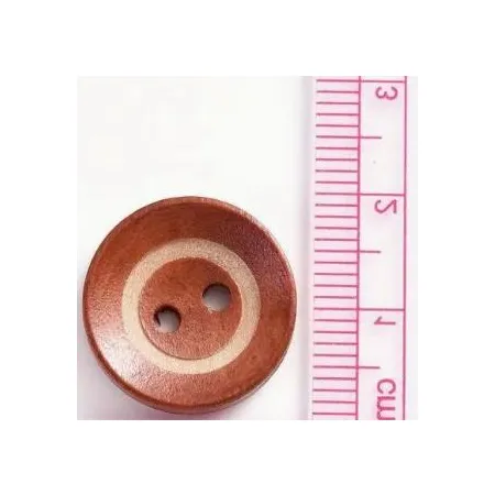 Guziki drewniane Ciemny Rudy lakierowane 18mm