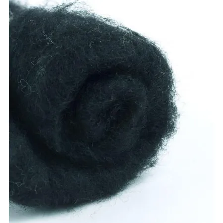 Wełna nowozelandzka merynos w błamie do filcowania CZARNY