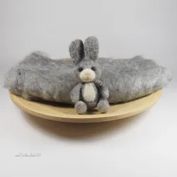 MELANŻ SZARO-GRAFITOWA Chmurka wełniana do wypełnienia koszy do sesji noworodkowej