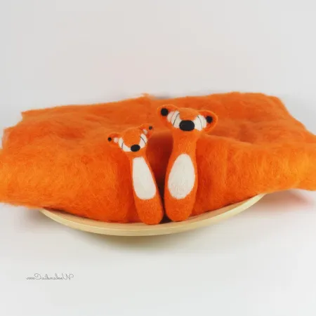 POMARAŃCZOWA Chmurka wełniana do wypełnienia koszy do sesji noworodkowej